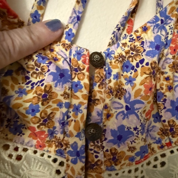 NWT Free People Kiana Lace Printed Tank, color multi floral, size S - Picture 6 of 15